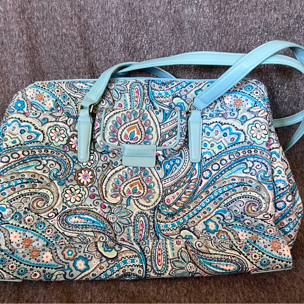 Vera Bradley Paisley Tote - Blue and Pink